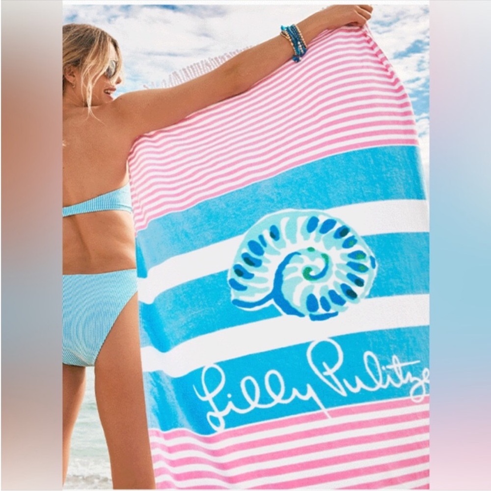 Lilly Pulitzer Pink and Blue Striped Towel